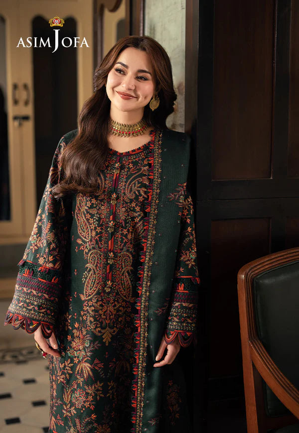 Asim Jofa, unstitched 3 piece Lawn sequence embroidered suit - zab1248