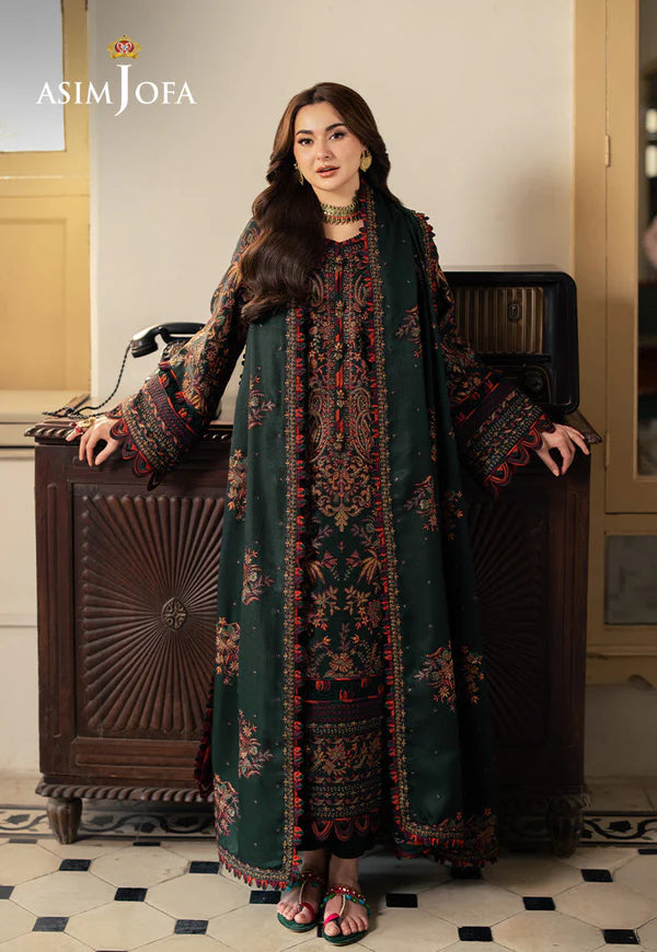 Asim Jofa, unstitched 3 piece Lawn sequence embroidered suit - zab1248