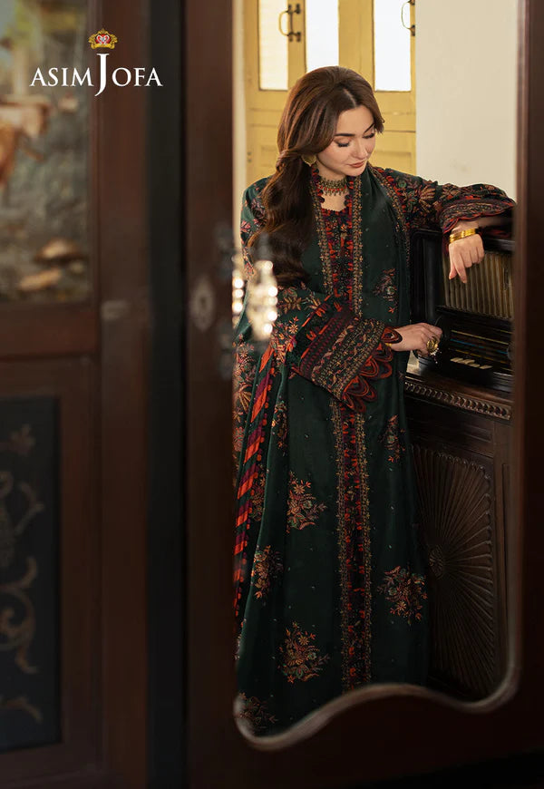 Asim Jofa, unstitched 3 piece Lawn sequence embroidered suit - zab1248