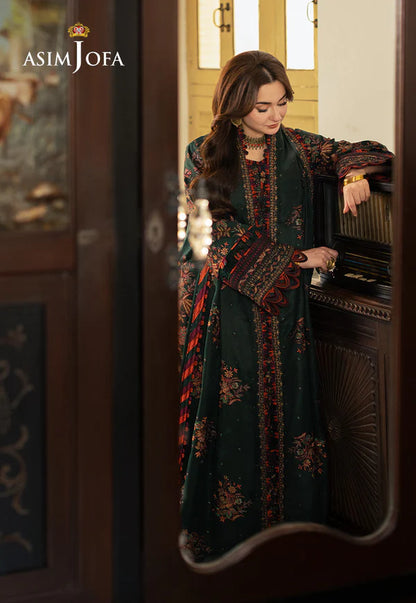 Asim Jofa, unstitched 3 piece Lawn sequence embroidered suit - zab1248
