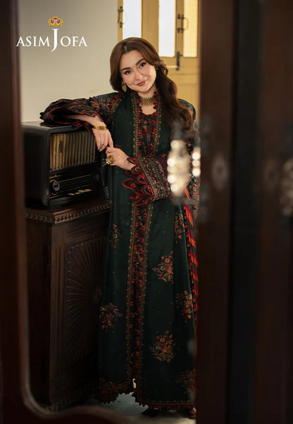 Asim Jofa, unstitched 3 piece Lawn sequence embroidered suit - zab1248