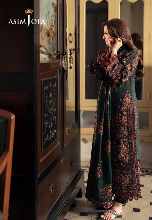 Asim Jofa, unstitched 3 piece Lawn sequence embroidered suit - zab1248