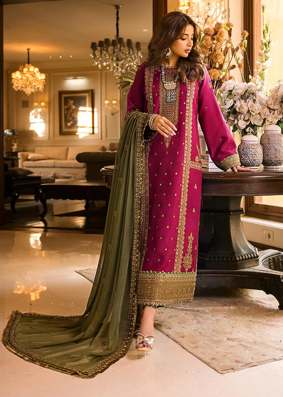 Asim Jofa, unstitched 3 piece embroidered lawn summer suit. ZAB536