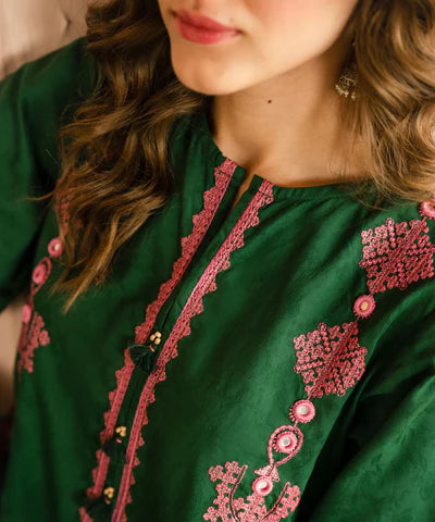 zab849 Dhanak Unstitched 3 Piece Embroidered Dress