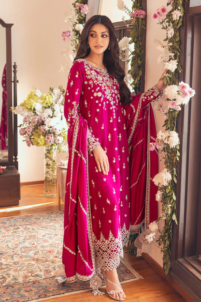 SUNNiA MANAHiL - 3pc Heavy Embroidered Dhanak Stuff - zab1043