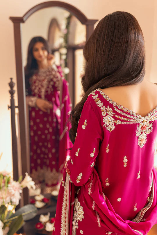 SUNNiA MANAHiL - 3pc Heavy Embroidered Dhanak Stuff - zab1043