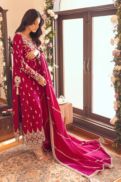 SUNNiA MANAHiL - 3pc Heavy Embroidered Dhanak Stuff - zab1043