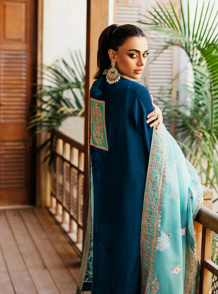 Zainab Cottani - 3-Piece Unstitched Heavy Embroidered Velvet Suit - zab943