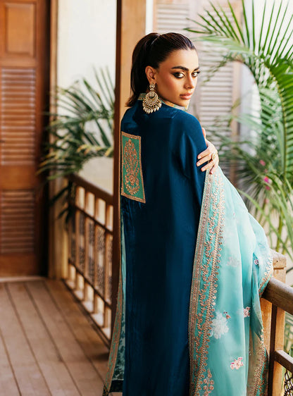Zainab Cottani - 3-Piece Unstitched Heavy Embroidered Velvet Suit - zab943