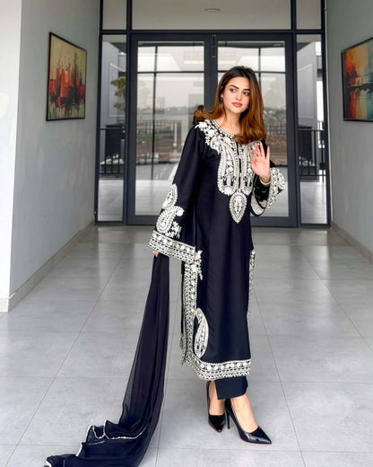 Mirana - Summer 3PC Lawn Embroidered Suit - zab1324