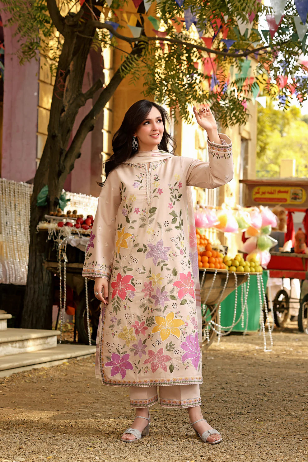Zab - Unstitched Luxury Lawn Heavy Embroidered 3PC Suit - zab1356