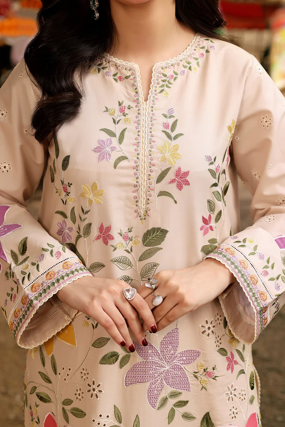 Zab - Unstitched Luxury Lawn Heavy Embroidered 3PC Suit - zab1356