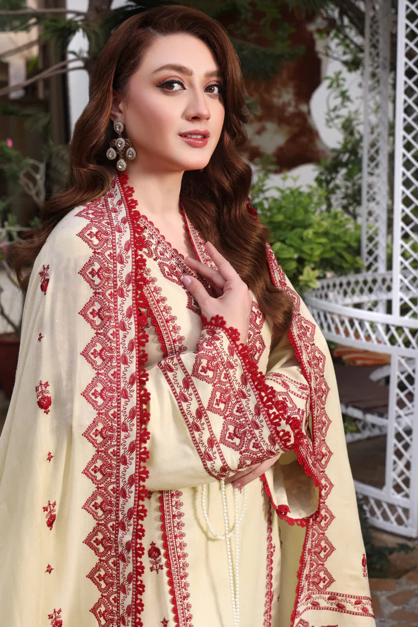 Asim Jofa - Winter 3PC Dhanak Embroidered Suit - zab1173