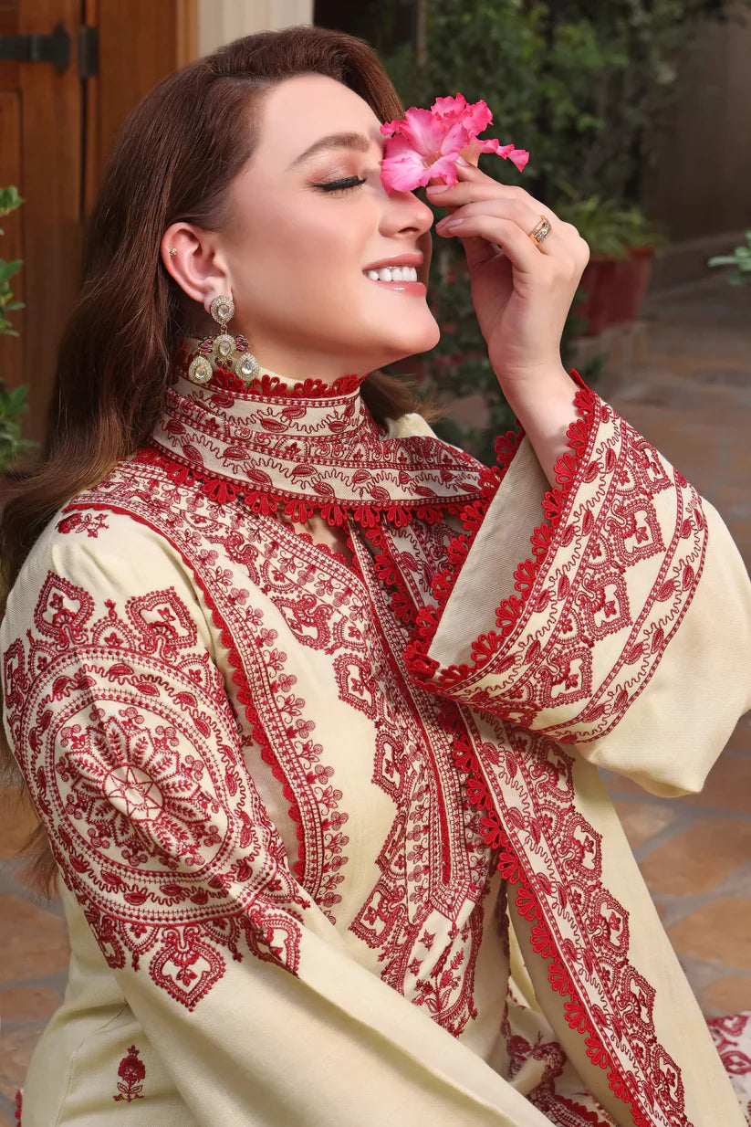 Asim Jofa - Winter 3PC Dhanak Embroidered Suit - zab1173