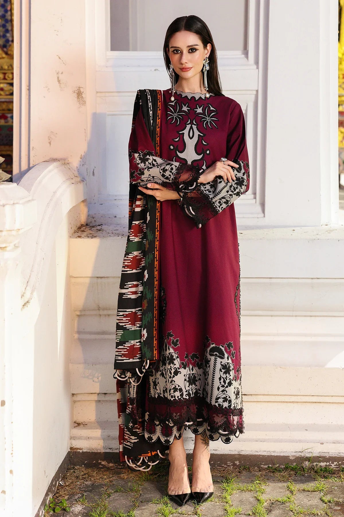 Charizma - Winter 3PC Karandi Digital Print Dress - zab1168