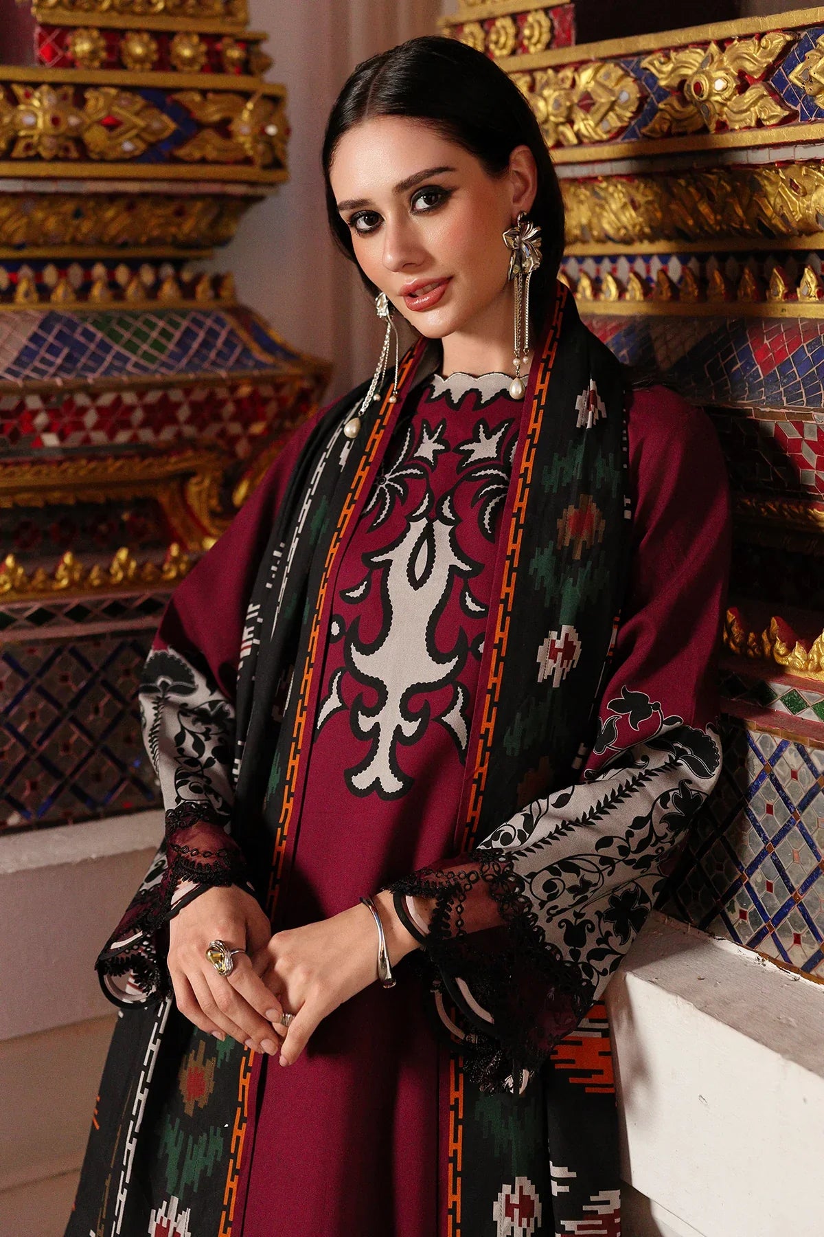 Charizma - Winter 3PC Karandi Digital Print Dress - zab1168
