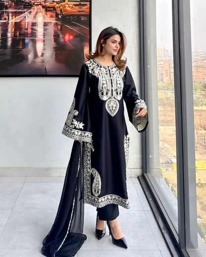 Mirana - Summer 3PC Lawn Embroidered Suit - zab1324