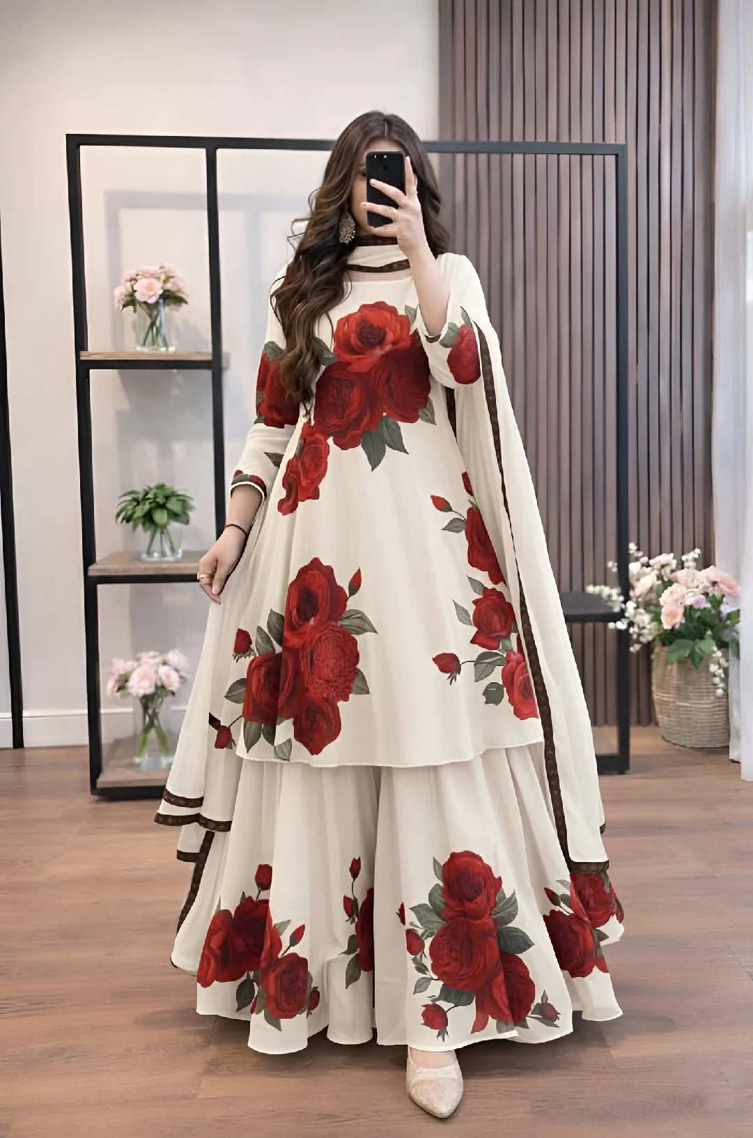 ZAB - 3 piece Lawn silk frock style Printed suit - zab1469