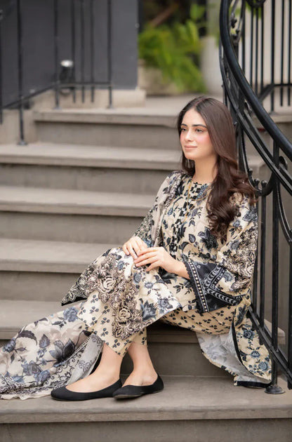 Sapphire - Winter 3PC Karandi Digital Print Dress - zab1171