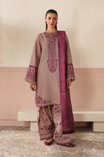 Baroque - 3PC Dhanak Embroidered Suit - zab1270