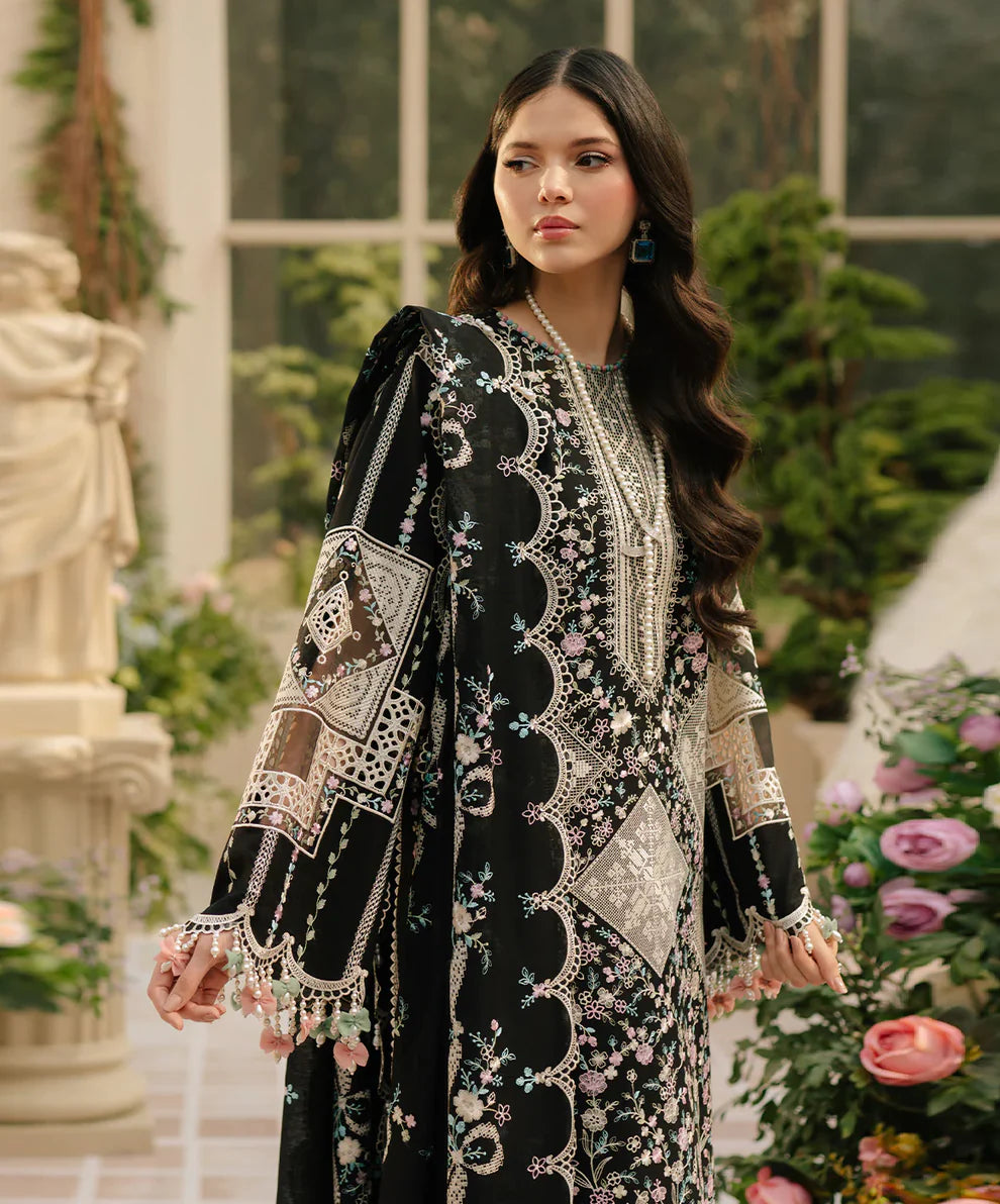 Zab - Unstitched Luxury Lawn Heavy Embroidered 3PC Suit - zab1346