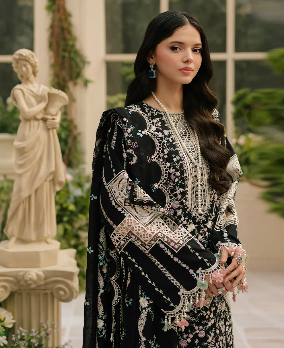 Zab - Unstitched Luxury Lawn Heavy Embroidered 3PC Suit - zab1346