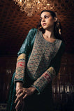 Aiqa Frock style - Winter 3PC Velvet Embroidered Suit - zab942