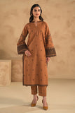 zab701 WINTER 3PC Dhannak Embroidered suit with Printed Shawl