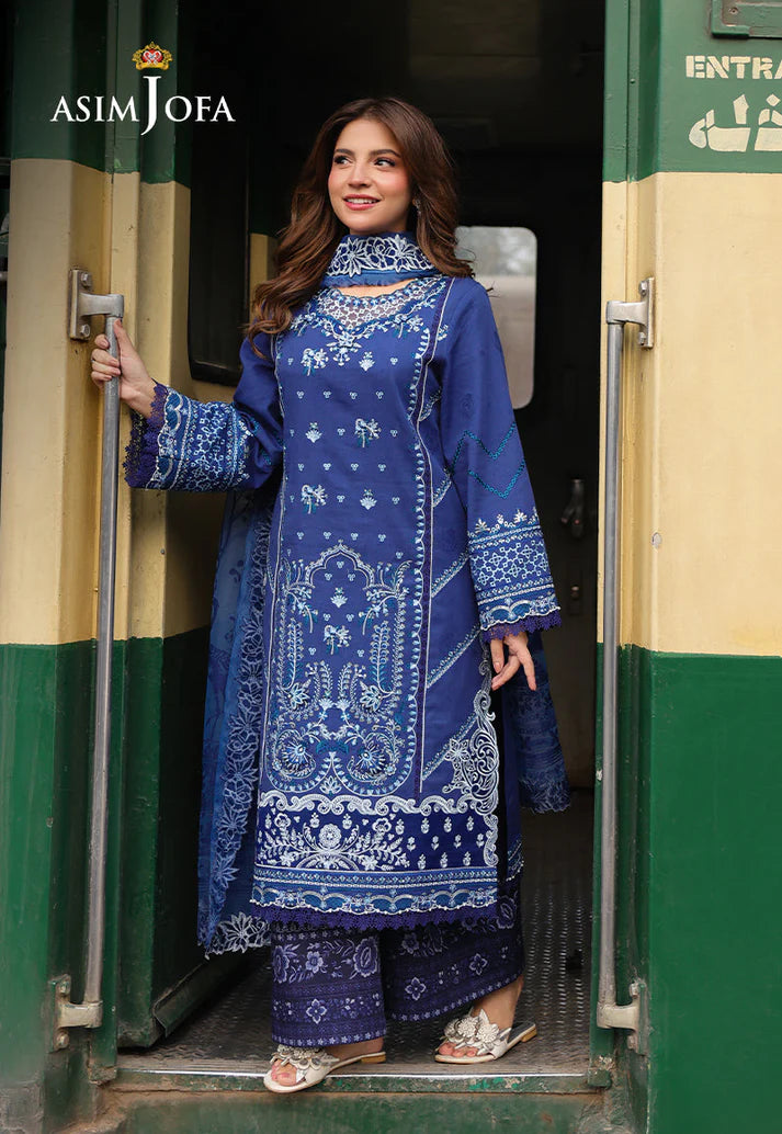 Asim Jofa - Summer 3PC polly Lawn Digital Printed Dress - zab1400