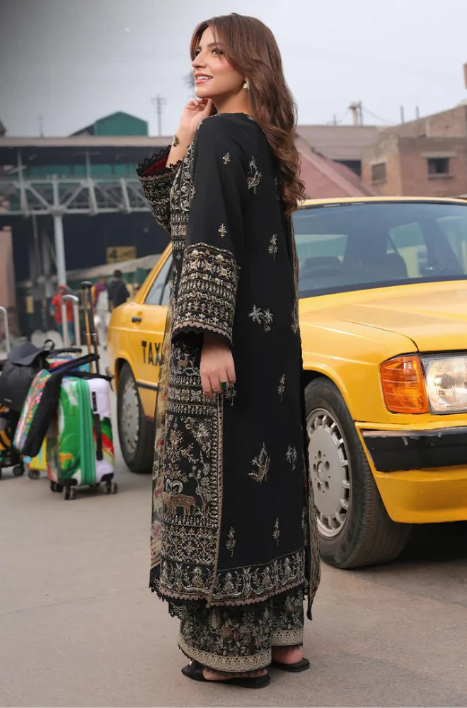 Asim Jofa - Winter 3PC Dhanak Embroidered Suit - zab1284