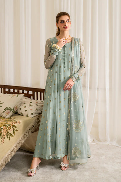 Iznik - Chiffon 3 Piece Sequin Embroidered Dress - zab1185