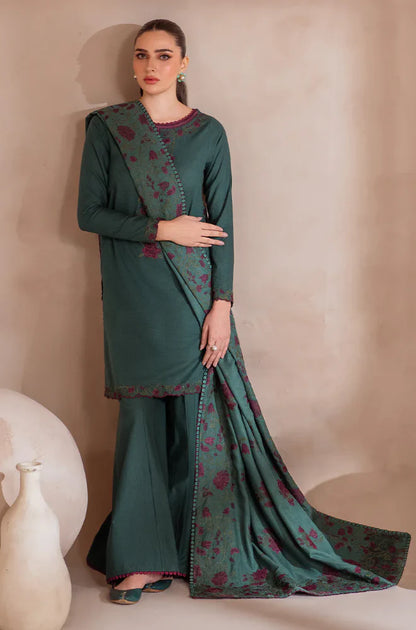 IZNIK - Winter 3PC Dhanak Embroidered Suit - zab1181