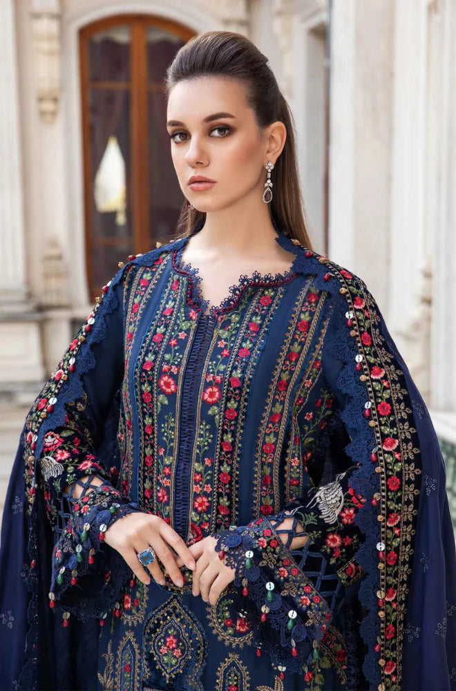 Maria.B- Winter 3PC Dhanak Embroidered Suit - zab1182