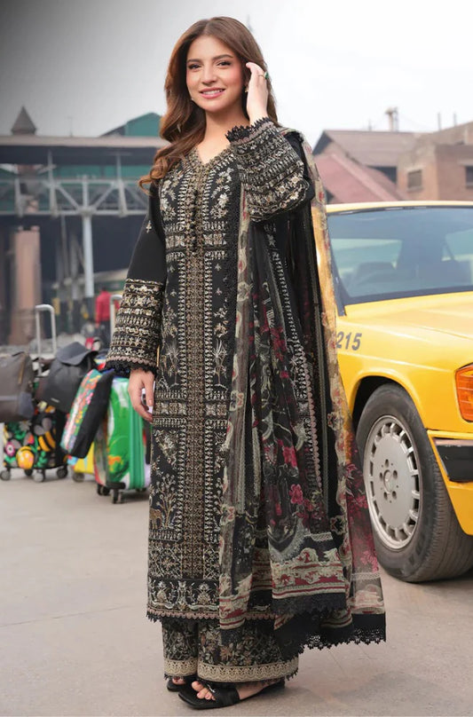 Asim Jofa - Winter 3PC Dhanak Embroidered Suit - zab1284
