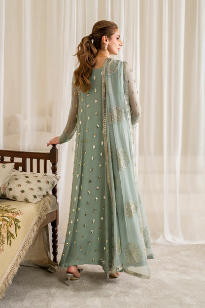 Iznik - Chiffon 3 Piece Sequin Embroidered Dress - zab1185