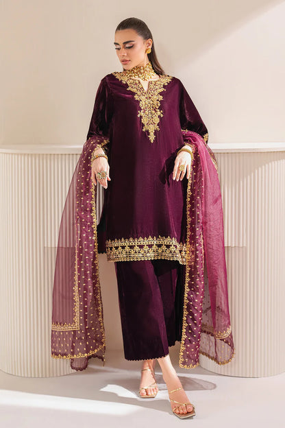 Barouqe Micro Velvet 9000 Festive 3 Piece Dress - zab979