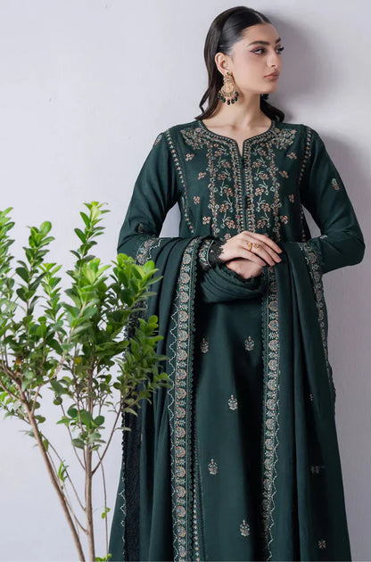Asim Jofa - Winter 3PC Dhanak Embroidered Suit - zab1157