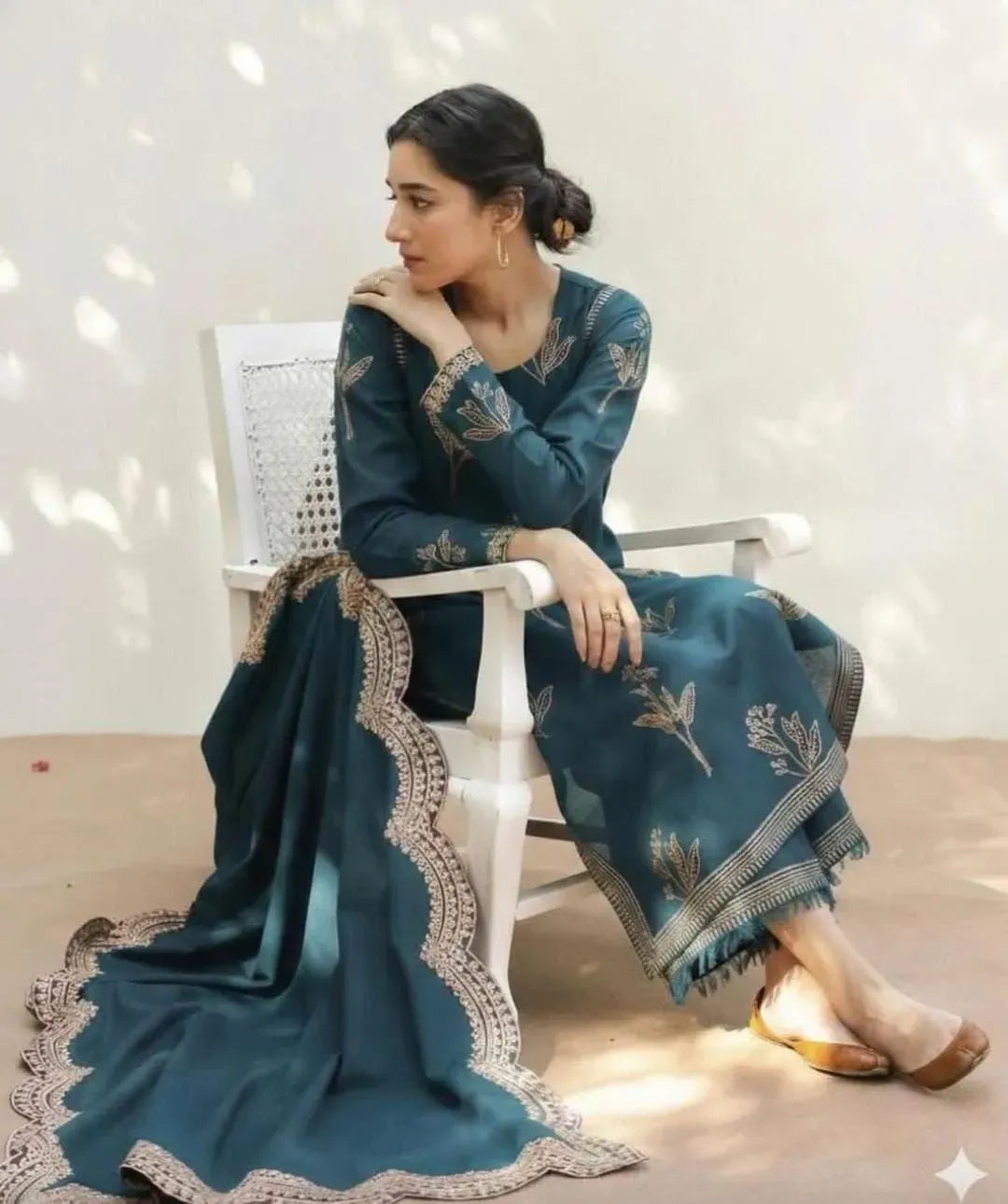 MAHRANI - 03PCS UNSTITCHED Dhank Suit - zab1539