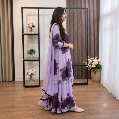 ZAB - 3 piece Lawn frock style Printed suit - zab1480