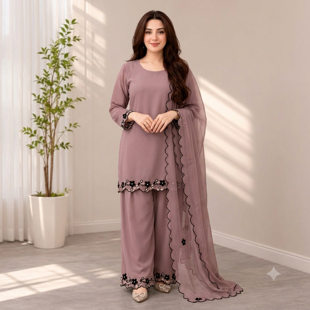 ZAB - Summer-3PC Lawn Embroidered Suit - zab1489