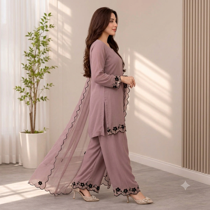 ZAB - Summer-3PC Lawn Embroidered Suit - zab1489