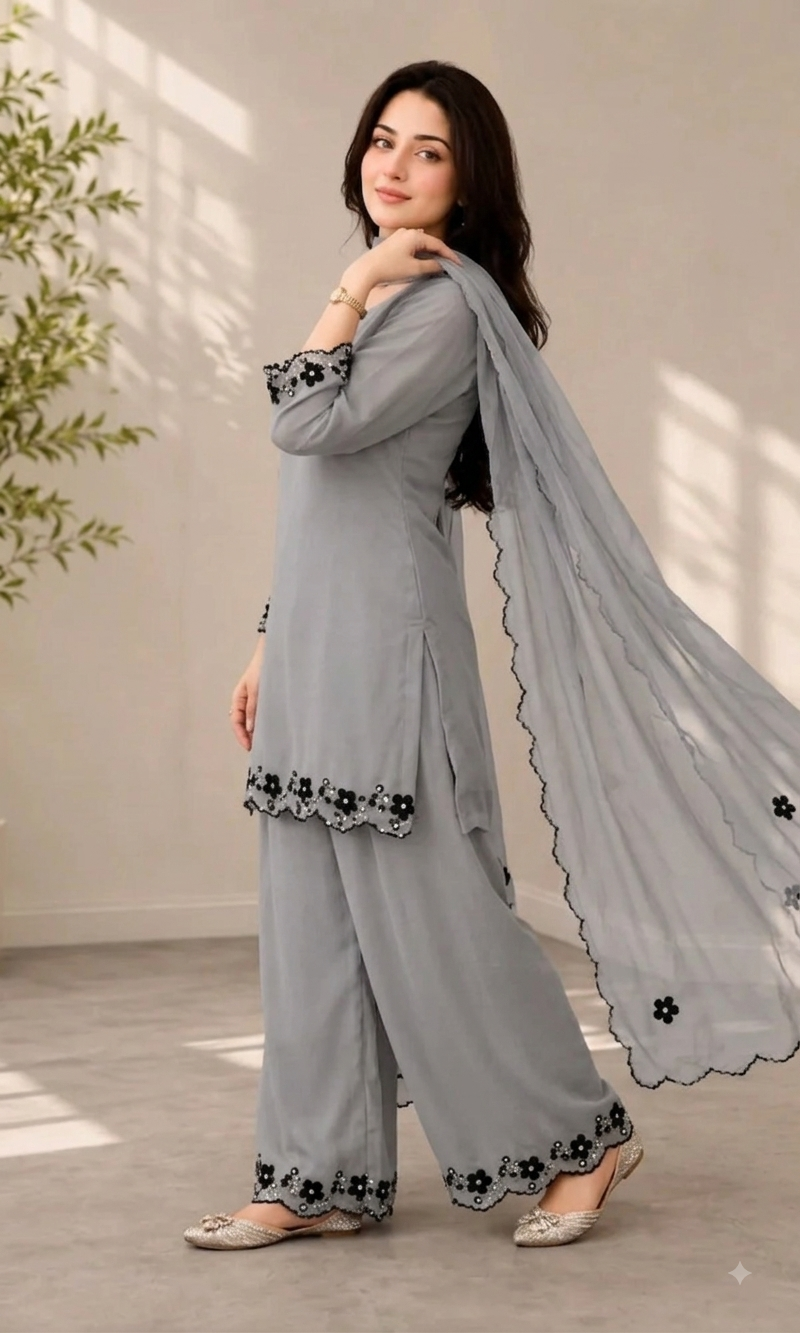 ZAB - Summer-3PC Lawn Embroidered Suit - zab1496
