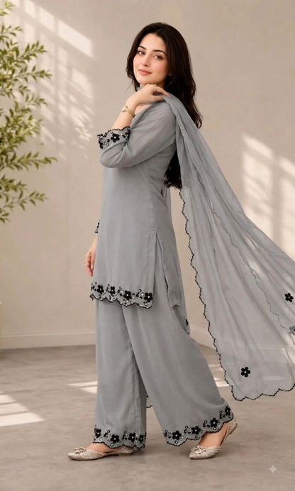 ZAB - Summer-3PC Lawn Embroidered Suit - zab1496