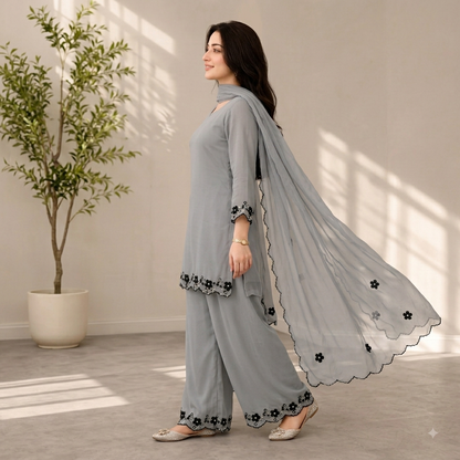ZAB - Summer-3PC Lawn Embroidered Suit - zab1496