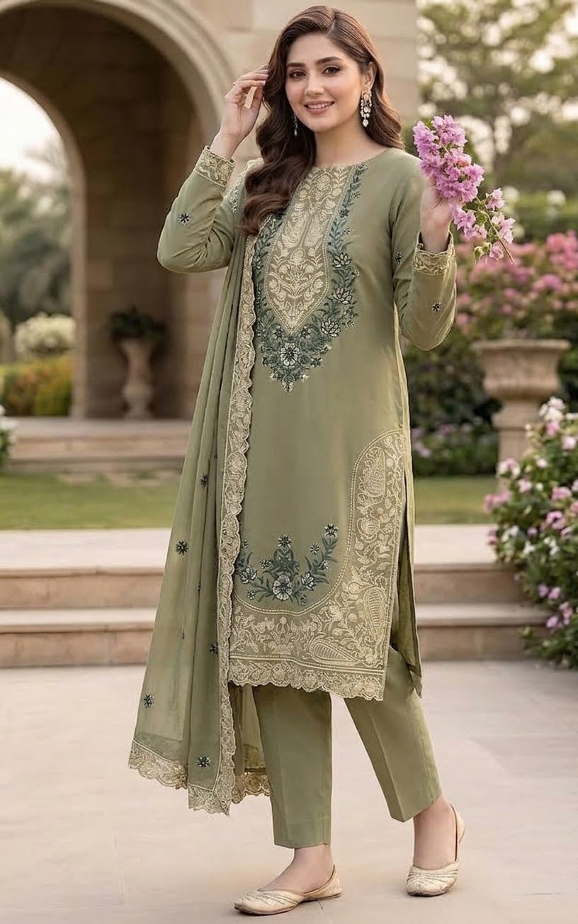 Maria B - Winter Dhanak 3-Piece Suits - zab1545