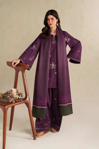 iznik - Winter 3PC Dhanak Embroidered Suit - zab1268