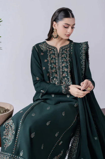 Asim Jofa - Winter 3PC Dhanak Embroidered Suit - zab1157