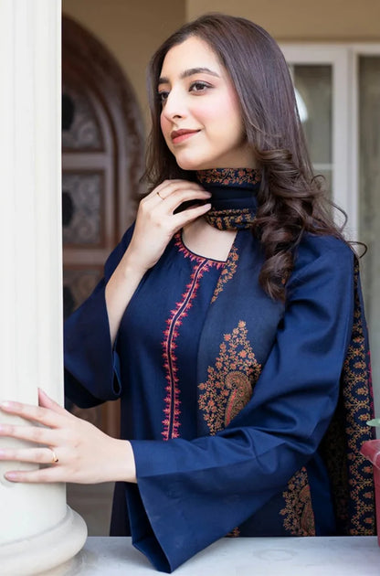 Asling - Winter 3PC Dhanak Embroidered Suit - zab1109