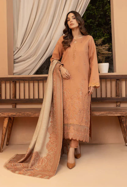 Bin ilyas - Winter 3PC Dhanak Embroidered Suit - zab1275