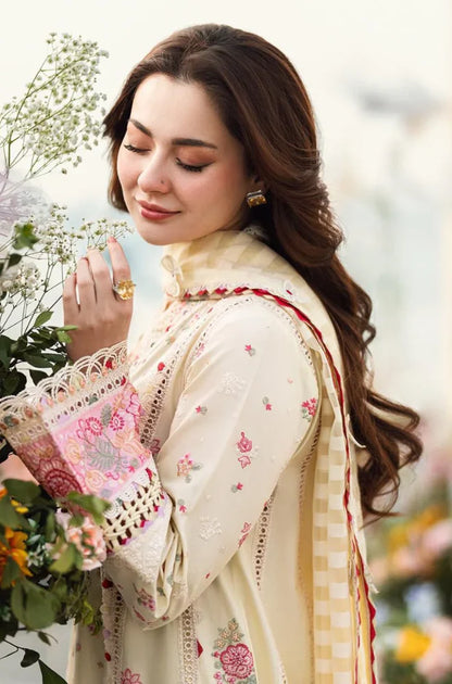 Qalamkaar 3PC Unstitched Lawn Embroidered ChickenKari - zab1297